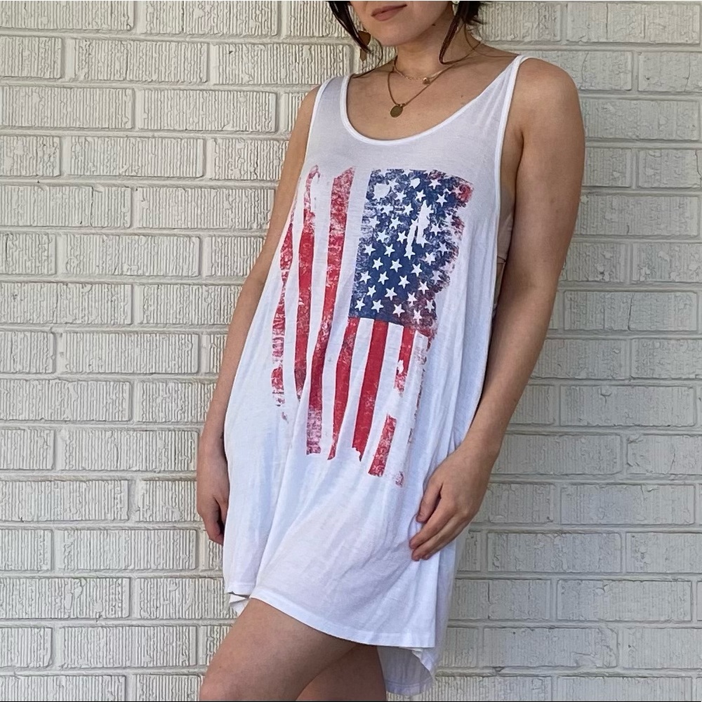 Womans American flag thin tank dress and or tunic. Would Fit S or M. Made In USA